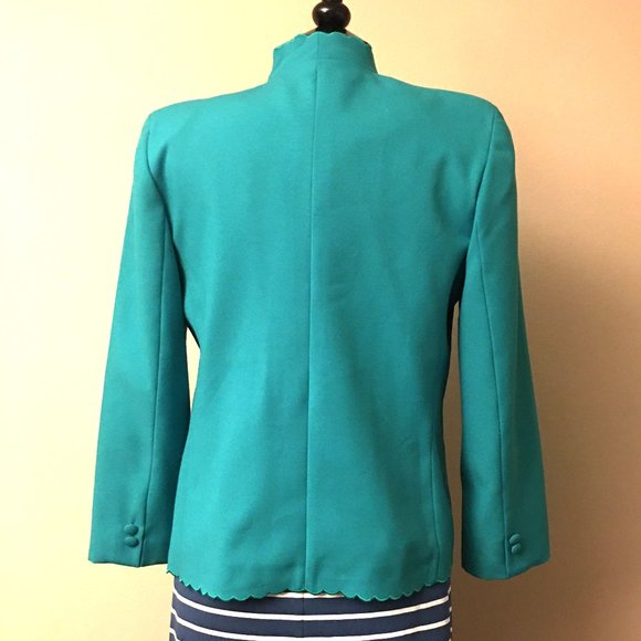 SASSON Blazer with Scalloped Edging | Vintage 1980s - Picture 7 of 12